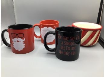 Ceramic Coffee Mugs - Assorted Lot Of Four