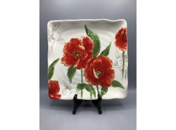 'Red Poppy' By Maxcera Decorative Plate
