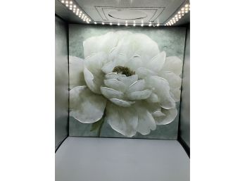 White Flower Art Print On Canvas