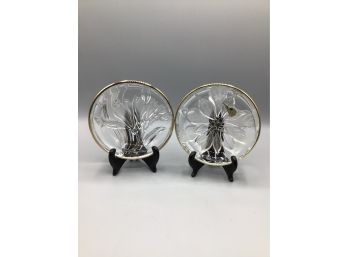 Nova Embossed Glass Candy Dishes - Set Of Two