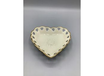 Lenox Embossed Rose Pierced Heart Trinket Dish