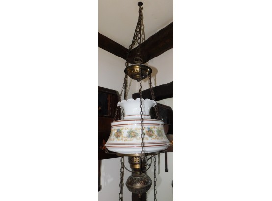 RARE 1973 Quoizel Gone With The Wind Style Hanging Hurricane Parlor Lamp