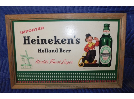 Heinekens Holland Beer Framed Advertising Sign