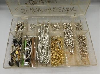 Assorted Lot Of Fishing Hooks With Plastic Storage Case