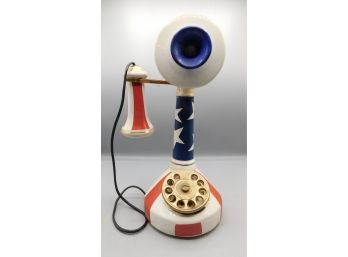 1973 R.E.M Originals Hand Painted Famous Firsts Yankee Doodle Telephone Decanter - Made In Italy