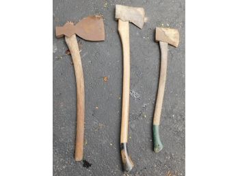 Axes With Wood Handles - 3 Total