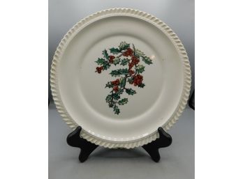 Mistletoe Pattern Ceramic Plate By Audrey