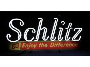 Schlitz Neon Lighted Advertising Sign