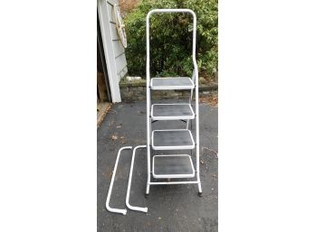 Metal Rail Four Step Fold Up Ladder - Side Rails Included