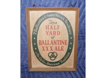 Ballantine XXX Ale Wood Advertising Sign