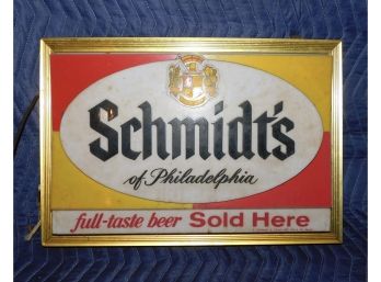 Schmidts Lighted Beer Advertising Sign