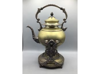 19th Century Electroplate Tea Kettle & Holder
