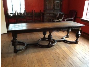 17th Century American Oak Elizabethan Style Dining Table