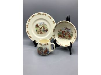Royal Doulton English Fine Bone China 'bunnykins' Tableware Set Of 3
