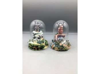 TFM Steve Reed Hand Painted Limited Edition Resin Figurine Globes - 2 Total