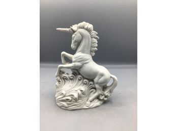 1980 Aldon Fine Porcelain Hand Painted Unicorn Music Box Figurine