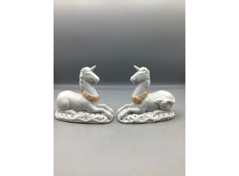 1981 Avon - The Tapestry Collection Handcrafted Unicorn Fragrance Figurines - 2 Total