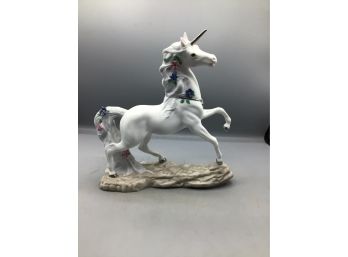 1992 Princeton Gallery - Loves Fancy - Limited Edition Fine Porcelain Hand Painted Unicorn Figurine