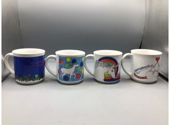 Recycled Paper Products Unicorn Pattern Ceramic Mugs - 5 Total