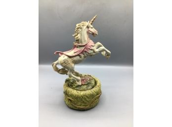 Unicorn Resin Figurine Music Box Decor