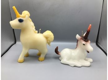Unicorn Style Wax Candles - 2 Total