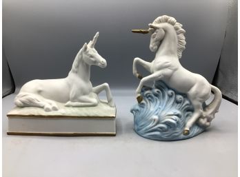 Mann Ceramic Hand Painted Unicorn Music Box Figurine With Unicorn Ceramic Hand Painted Music Box Figurine