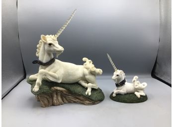 Classic Critters / Stone Critters Resin Unicorn Style Figurines - 2 Total