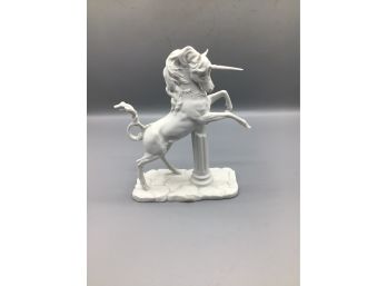 Kaiser White Bisque Unicorn Style Figurine - Signed Landberr #744
