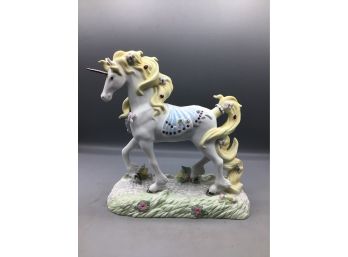 2005 Princeton Gallery - Beautiful Butterfly Unicorn - Hand Crafted Fine Porcelain Figurine