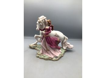 The Franklin Mint - The Lady And The Unicorn Fine Porcelain Hand Painted Figurine