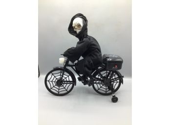 Plastic Grim Reaper On Bike Battery Operated Toy