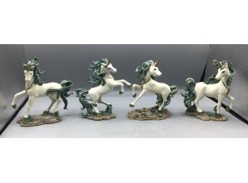 The Hamilton Collection - Emerald Isle Resin Unicorn Collection - 4 Total