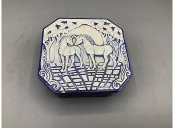 Unicorn Style Ceramic Glazed Trinket Box