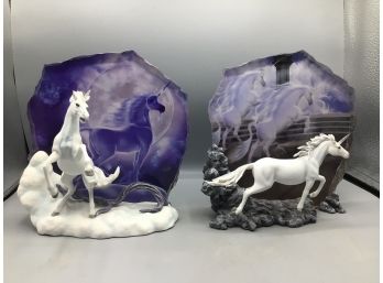 The Bradford Exchange 2007 Enchanted Spirits Collection #A073 / #A0341 Resin Wall Decor - 2 Total