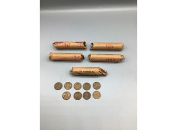1944/1948/1951 Wheat Pennies - 5 Sleeves Total