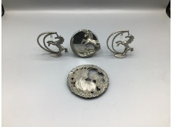 Pewter Unicorn Style Figurines - 4 Total