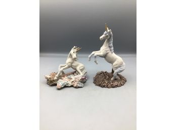 1992 Holland Studio Craft Fables Collection Unicorn Figurines - 2 Total