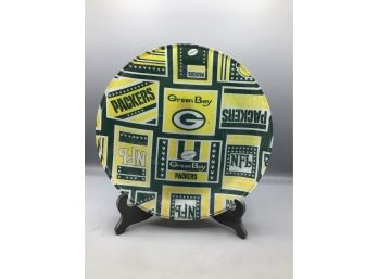 Green Bay Packers Vinyl Wrapped Decorative Glass Plate