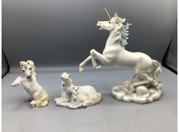 Unicorn Resin Figurines - 3 Total