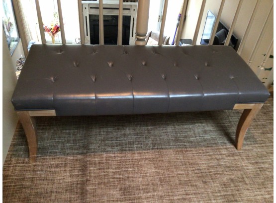 Cushioned Faux Leather Bench