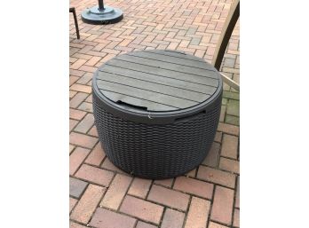 Outdoor Storage Ottoman End Table