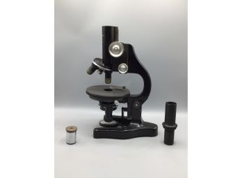 Eleitz Wetzlar Vintage Microscope In Wooden Storage Box