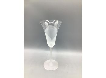 Frosted Tulip Glass Flutes - Set Of 12