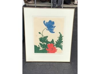 Vibrant Floral Arrangement Lithograph 4/95  Artist Signed Custom Matted Framed