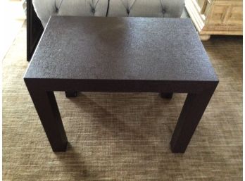 Brown Canvas Wrapped End Table