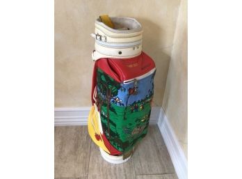 RARE 'Time Out' Gary Patterson Golf Bag With Club Covers