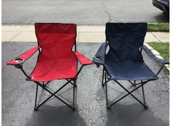 Sports Authority Logo Folding Chairs With Travel Bags - Set Of Two