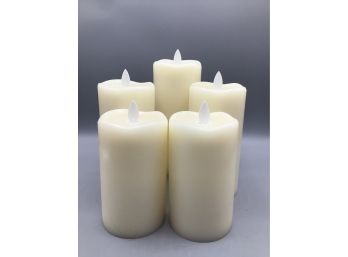 SternoHome Battery Operated Flickering Wax Candles - Set Of Five
