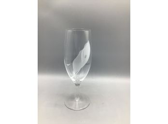 Large Frosted Leaf Drinking Glasses - Set Of Five