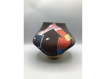 Hand Painted Clay Decorative Pot